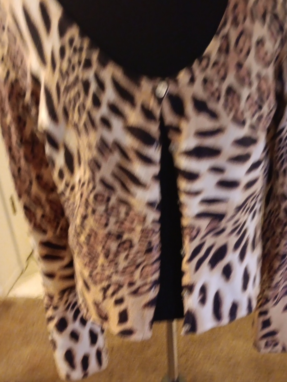 Newport Leopard-Print Cardigan in Beige and Black